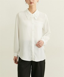 nissen | レース衿ボリューム袖ブラウス(シャツ/ブラウス)