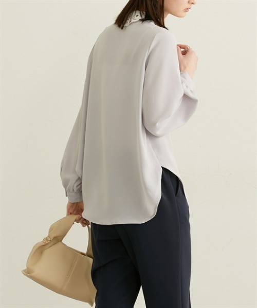 nissen（ニッセン）の「レース衿ボリューム袖ブラウス（シャツ/ブラウス・レディース・ラベンダー/オフホワイト・M/L）」の12枚目の写真