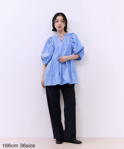 ADAM ET ROPE'（アダムエロペ）の「【WEB限定】2WAYバルーンスリーブチュニック（シャツ/ブラウス・レディース・ホワイト/ホワイト系その他/ブラック/サックスブルー・36/38）」の13枚目の写真