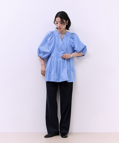 ADAM ET ROPE'（アダムエロペ）の「【WEB限定】2WAYバルーンスリーブチュニック（シャツ/ブラウス・レディース・ホワイト/ホワイト系その他/ブラック/サックスブルー・36/38）」の14枚目の写真