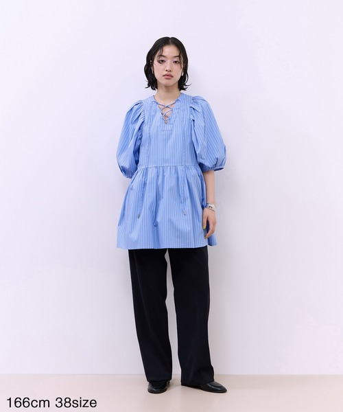 ADAM ET ROPE'（アダムエロペ）の「【WEB限定】2WAYバルーンスリーブチュニック（シャツ/ブラウス・レディース・ホワイト/ホワイト系その他/ブラック/サックスブルー・36/38）」の15枚目の写真