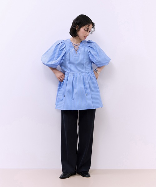 ADAM ET ROPE'（アダムエロペ）の「【WEB限定】2WAYバルーンスリーブチュニック（シャツ/ブラウス・レディース・ホワイト/ホワイト系その他/ブラック/サックスブルー・36/38）」の16枚目の写真