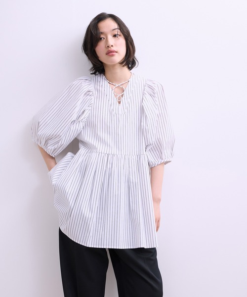 ADAM ET ROPE'（アダムエロペ）の「【WEB限定】2WAYバルーンスリーブチュニック（シャツ/ブラウス・レディース・ホワイト/ホワイト系その他/ブラック/サックスブルー・36/38）」の20枚目の写真