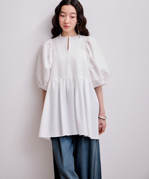 ADAM ET ROPE'（アダムエロペ）の「【WEB限定】2WAYバルーンスリーブチュニック（シャツ/ブラウス・レディース・ホワイト/ホワイト系その他/ブラック/サックスブルー・36/38）」の10枚目の写真