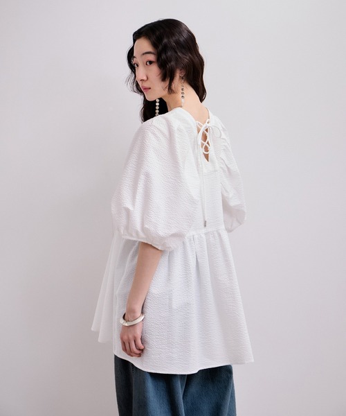 ADAM ET ROPE'（アダムエロペ）の「【WEB限定】2WAYバルーンスリーブチュニック（シャツ/ブラウス・レディース・ホワイト/ホワイト系その他/ブラック/サックスブルー・36/38）」の9枚目の写真