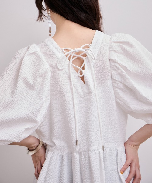 ADAM ET ROPE'（アダムエロペ）の「【WEB限定】2WAYバルーンスリーブチュニック（シャツ/ブラウス・レディース・ホワイト/ホワイト系その他/ブラック/サックスブルー・36/38）」の12枚目の写真