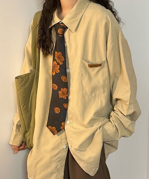 Flugge（フラッジー）の「ヴィンテージライクビッグシャツ（シャツ/ブラウス・レディース・グリーン/ベージュ・LARGE/MEDIUM）」の5枚目の写真