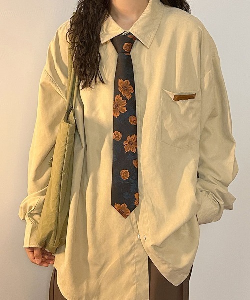 Flugge（フラッジー）の「ヴィンテージライクビッグシャツ（シャツ/ブラウス・レディース・グリーン/ベージュ・LARGE/MEDIUM）」の6枚目の写真