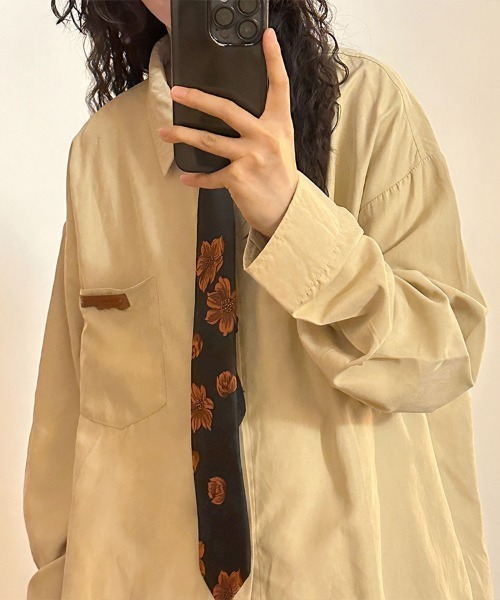 Flugge（フラッジー）の「ヴィンテージライクビッグシャツ（シャツ/ブラウス・レディース・グリーン/ベージュ・LARGE/MEDIUM）」の7枚目の写真