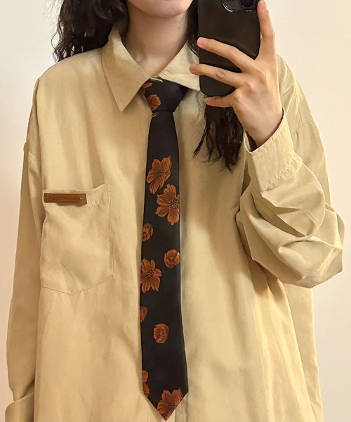 Flugge（フラッジー）の「ヴィンテージライクビッグシャツ（シャツ/ブラウス・レディース・グリーン/ベージュ・LARGE/MEDIUM）」の8枚目の写真