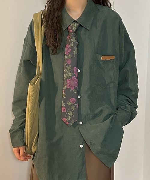 Flugge（フラッジー）の「ヴィンテージライクビッグシャツ（シャツ/ブラウス・レディース・グリーン/ベージュ・LARGE/MEDIUM）」の9枚目の写真