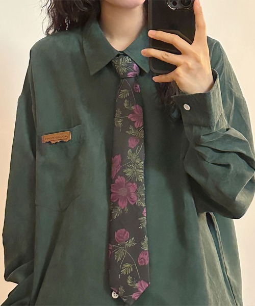 Flugge（フラッジー）の「ヴィンテージライクビッグシャツ（シャツ/ブラウス・レディース・グリーン/ベージュ・LARGE/MEDIUM）」の11枚目の写真