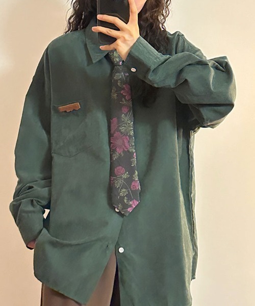 Flugge（フラッジー）の「ヴィンテージライクビッグシャツ（シャツ/ブラウス・レディース・グリーン/ベージュ・LARGE/MEDIUM）」の12枚目の写真