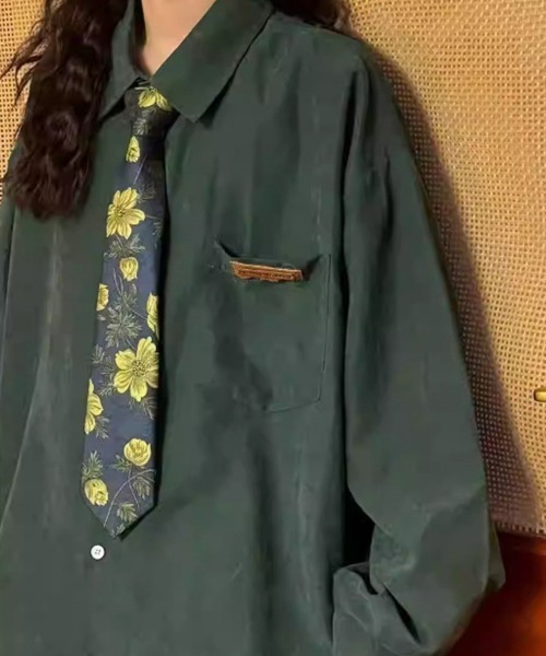 Flugge（フラッジー）の「ヴィンテージライクビッグシャツ（シャツ/ブラウス・レディース・グリーン/ベージュ・LARGE/MEDIUM）」の14枚目の写真