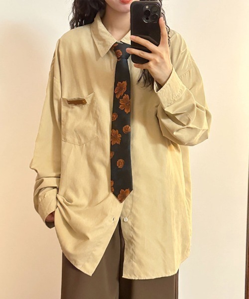 Flugge（フラッジー）の「ヴィンテージライクビッグシャツ（シャツ/ブラウス・レディース・グリーン/ベージュ・LARGE/MEDIUM）」の16枚目の写真