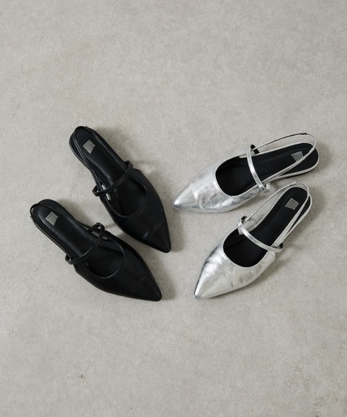 COLONY 2139（コロニートゥーワンスリーナイン）の「ワンストラップポインテッドミュール（サンダル・レディース・ブラック/シルバー・LARGE/MEDIUM）」の3枚目の写真