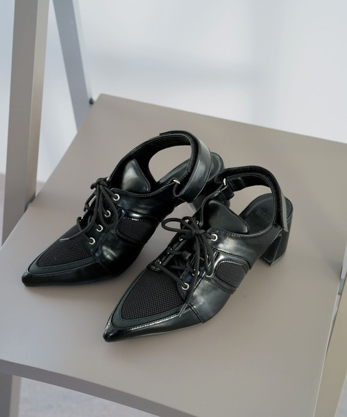 HARE（ハレ）の「ポインテッドトゥスニーカーミュール(HARE)（サンダル・レディース・ブラック・LARGE/MEDIUM）」の3枚目の写真