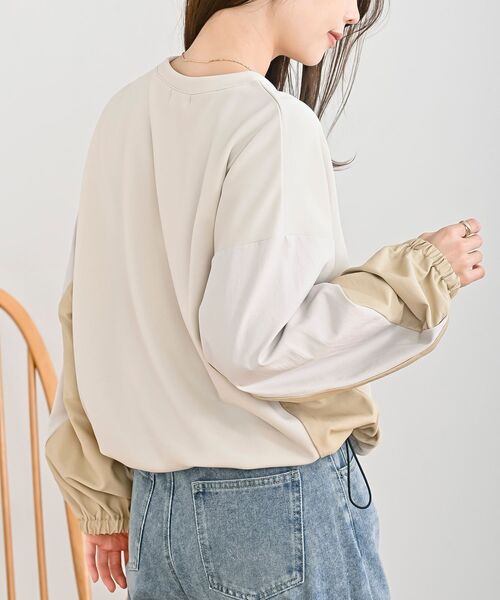 rps(アールピーエス)の「配色裾ドロストプルオーバー(スウェット・レディース・チャコールグレー/グレー/アイボリー・フリー)」の10枚目の写真