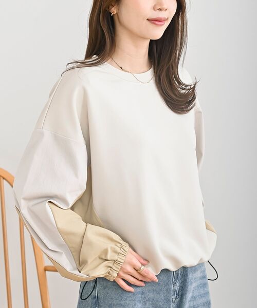 rps(アールピーエス)の「配色裾ドロストプルオーバー(スウェット・レディース・チャコールグレー/グレー/アイボリー・フリー)」の11枚目の写真