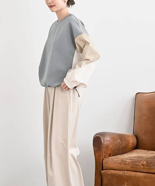 rps(アールピーエス)の「配色裾ドロストプルオーバー(スウェット・レディース・チャコールグレー/グレー/アイボリー・フリー)」の13枚目の写真