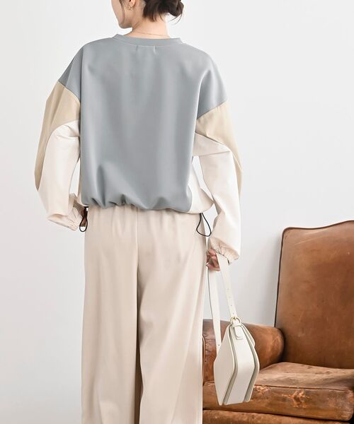 rps(アールピーエス)の「配色裾ドロストプルオーバー(スウェット・レディース・チャコールグレー/グレー/アイボリー・フリー)」の14枚目の写真