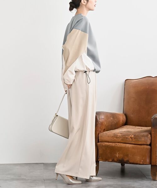 rps(アールピーエス)の「配色裾ドロストプルオーバー(スウェット・レディース・チャコールグレー/グレー/アイボリー・フリー)」の15枚目の写真