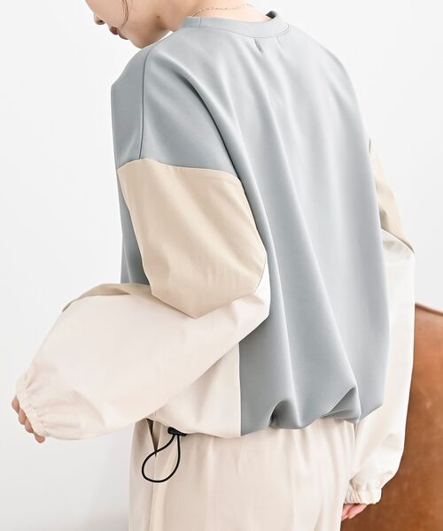 rps(アールピーエス)の「配色裾ドロストプルオーバー(スウェット・レディース・チャコールグレー/グレー/アイボリー・フリー)」の18枚目の写真