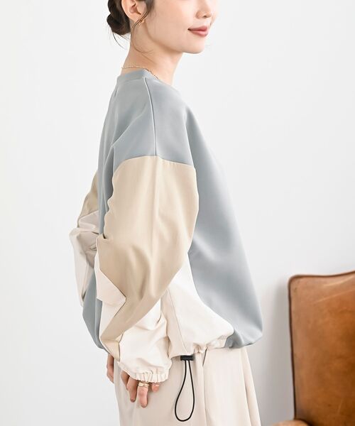 rps(アールピーエス)の「配色裾ドロストプルオーバー(スウェット・レディース・チャコールグレー/グレー/アイボリー・フリー)」の19枚目の写真