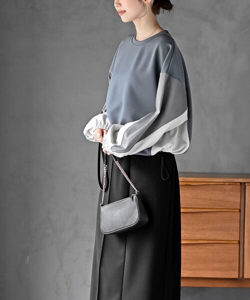 rps(アールピーエス)の「配色裾ドロストプルオーバー(スウェット・レディース・チャコールグレー/グレー/アイボリー・フリー)」の21枚目の写真