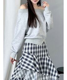 MERCURYDUO | 裏毛オフショルトップス(Tシャツ/カットソー)