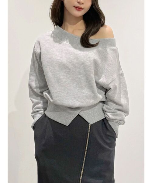 MERCURYDUO（マーキュリーデュオ）の「裏毛オフショルトップス（Tシャツ/カットソー・レディース・アイボリー/グレー・FREE）」の21枚目の写真