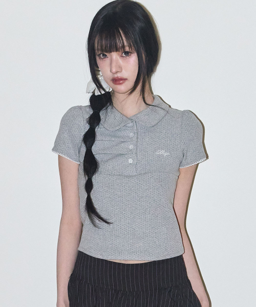 ILLIGO(イリゴ)の「ドットピンタックカラーTメランジ(Tシャツ/カットソー・レディース・その他・OS)」の1枚目の写真