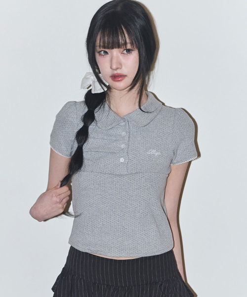 ILLIGO ドットピンタックカラーTシャツ セール】ドットピンタックカラーTメランジ（Tシャツ/カットソー