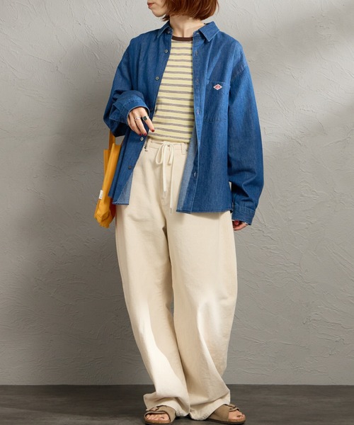 DANTON（ダントン）の「[DANTON/ダントン] レギュラーカラー ダンガリーデニムシャツ（シャツ/ブラウス・レディース・ブルー・38/36）」の2枚目の写真