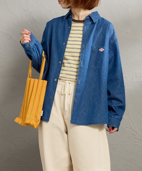 DANTON（ダントン）の「[DANTON/ダントン] レギュラーカラー ダンガリーデニムシャツ（シャツ/ブラウス・レディース・ブルー・38/36）」の6枚目の写真