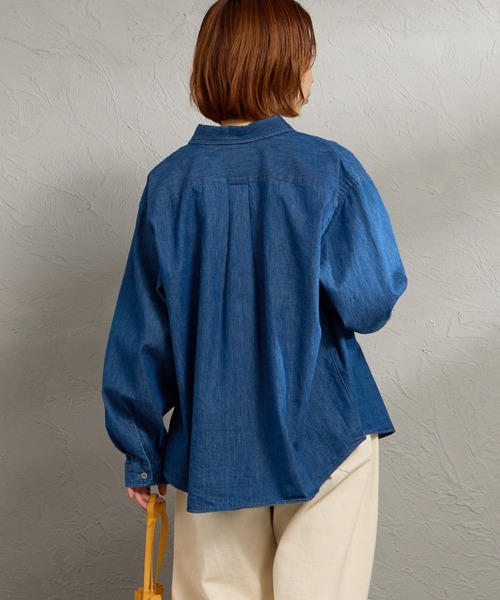 DANTON（ダントン）の「[DANTON/ダントン] レギュラーカラー ダンガリーデニムシャツ（シャツ/ブラウス・レディース・ブルー・38/36）」の8枚目の写真