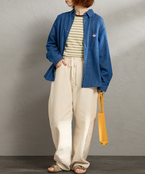 DANTON（ダントン）の「[DANTON/ダントン] レギュラーカラー ダンガリーデニムシャツ（シャツ/ブラウス・レディース・ブルー・38/36）」の9枚目の写真