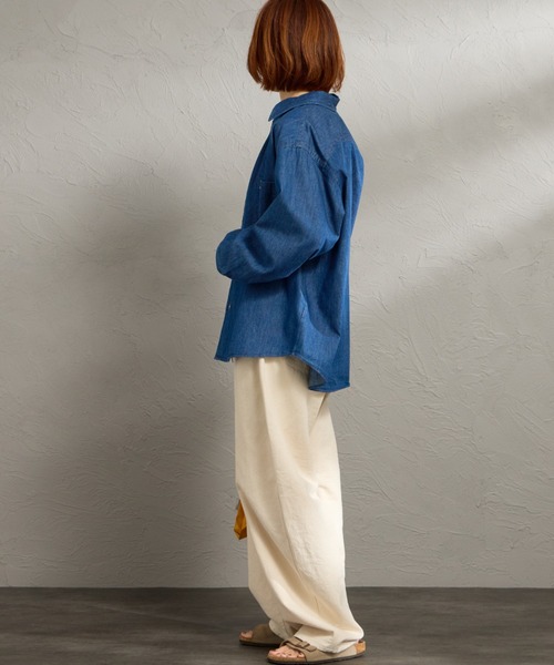 DANTON（ダントン）の「[DANTON/ダントン] レギュラーカラー ダンガリーデニムシャツ（シャツ/ブラウス・レディース・ブルー・38/36）」の10枚目の写真