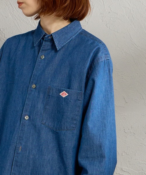 DANTON（ダントン）の「[DANTON/ダントン] レギュラーカラー ダンガリーデニムシャツ（シャツ/ブラウス・レディース・ブルー・38/36）」の12枚目の写真