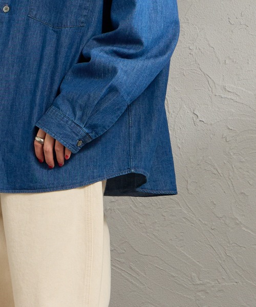 DANTON（ダントン）の「[DANTON/ダントン] レギュラーカラー ダンガリーデニムシャツ（シャツ/ブラウス・レディース・ブルー・38/36）」の14枚目の写真