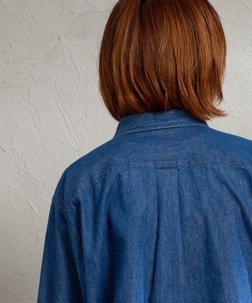 DANTON（ダントン）の「[DANTON/ダントン] レギュラーカラー ダンガリーデニムシャツ（シャツ/ブラウス・レディース・ブルー・38/36）」の13枚目の写真