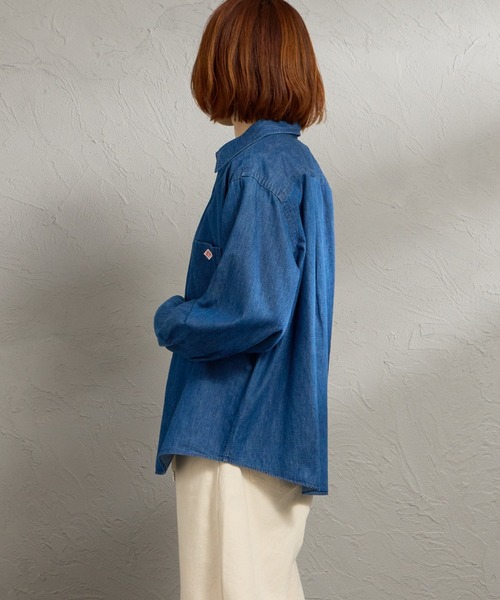 DANTON（ダントン）の「[DANTON/ダントン] レギュラーカラー ダンガリーデニムシャツ（シャツ/ブラウス・レディース・ブルー・38/36）」の4枚目の写真