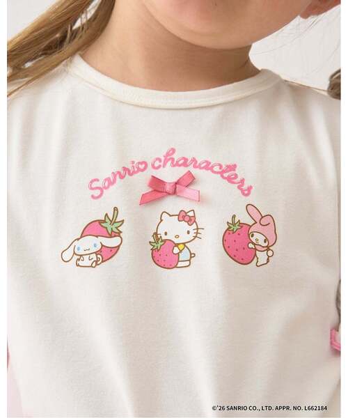 Lycee mine（リセマイン）の「【サンリオキャラクターズ】【速乾・UV・型崩れしない】いちごのおうちプリントTシャツ（Tシャツ/カットソー・キッズ・レッド/オフホワイト/ブラック/ライトピンク/ラベンダー・100cm/110cm/130cm/120cm/140cm）」の10枚目の写真