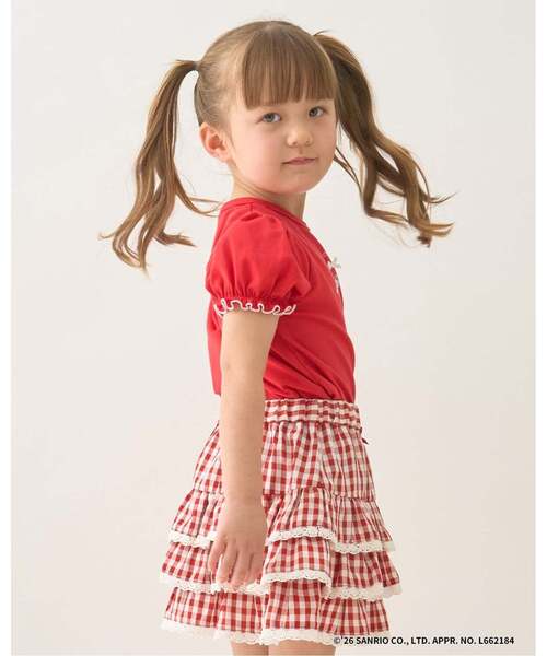 Lycee mine（リセマイン）の「【サンリオキャラクターズ】【速乾・UV・型崩れしない】いちごのおうちプリントTシャツ（Tシャツ/カットソー・キッズ・レッド/オフホワイト/ブラック/ライトピンク/ラベンダー・100cm/110cm/130cm/120cm/140cm）」の14枚目の写真