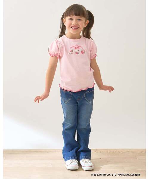 Lycee mine（リセマイン）の「【サンリオキャラクターズ】【速乾・UV・型崩れしない】いちごのおうちプリントTシャツ（Tシャツ/カットソー・キッズ・レッド/オフホワイト/ブラック/ライトピンク/ラベンダー・100cm/110cm/130cm/120cm/140cm）」の15枚目の写真