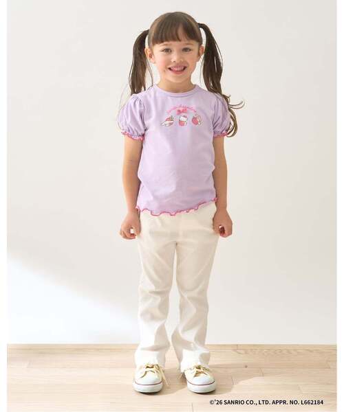 Lycee mine（リセマイン）の「【サンリオキャラクターズ】【速乾・UV・型崩れしない】いちごのおうちプリントTシャツ（Tシャツ/カットソー・キッズ・レッド/オフホワイト/ブラック/ライトピンク/ラベンダー・100cm/110cm/130cm/120cm/140cm）」の17枚目の写真