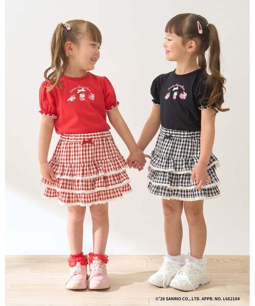 Lycee mine（リセマイン）の「【サンリオキャラクターズ】【速乾・UV・型崩れしない】いちごのおうちプリントTシャツ（Tシャツ/カットソー・キッズ・レッド/オフホワイト/ブラック/ライトピンク/ラベンダー・100cm/110cm/130cm/120cm/140cm）」の21枚目の写真