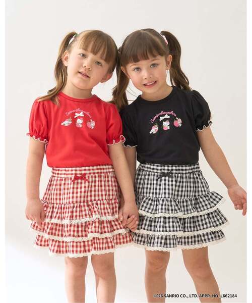 Lycee mine（リセマイン）の「【サンリオキャラクターズ】【速乾・UV・型崩れしない】いちごのおうちプリントTシャツ（Tシャツ/カットソー・キッズ・レッド/オフホワイト/ブラック/ライトピンク/ラベンダー・100cm/110cm/130cm/120cm/140cm）」の22枚目の写真