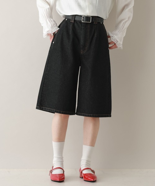 RAGEBLUE(レイジブルー)の「ステッチデザイン/デニムショートパンツ/セットアップ対応(デニムパンツ・レディース・ブルー/ブラック・FREE)」の7枚目の写真