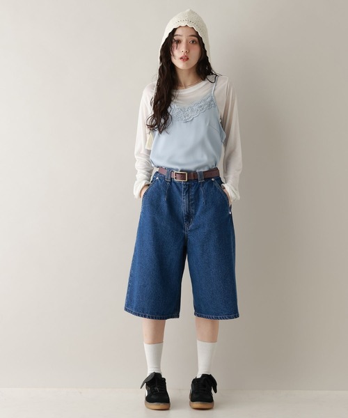 RAGEBLUE(レイジブルー)の「ステッチデザイン/デニムショートパンツ/セットアップ対応(デニムパンツ・レディース・ブルー/ブラック・FREE)」の14枚目の写真